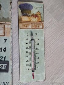 Hodiny,kalendář,teploměr,konev motiv levandule cena za vše - 5