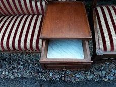 Starožitná sedací souprava - lavice (sedačka), židle 2ks - 5