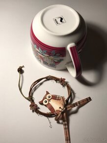 Velký porcelánový hrnek se sovičkami a dekorace na zeď - 5
