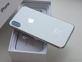 APPLE iPhone X 256GB Silver - ZÁRUKA - 100% BATERIE - TOP - 5