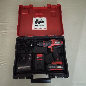 Aku vrtačka Einhell TE-CD 18/40 Li-i +64 (set), jako nová - 5
