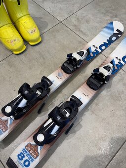 Dětské lyže Salomon s vázáním 80 cm + Lyžáky 18cm - 5