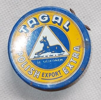 Stará plechová, krabička: Tagal, krém na boty. - 5