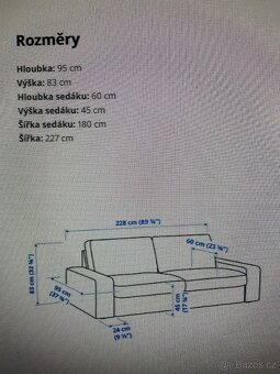 Prodej 3místné sedačky a podnožníku KIVIK - 5