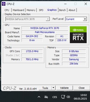 Grafická karta RTX 3070 Palit GeForce Gaming Pro 8 GB - 5