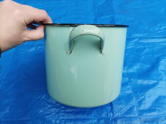 Smaltovaný zelený hrnec, průměr 20 cm - 5