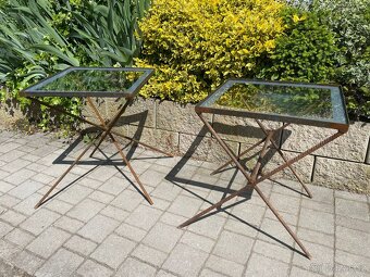 Designový stolek z betonářské tyče “ROXOR” bezp. kalené sklo - 5