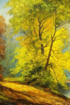 Les s řekou, A.Seif, olej na sololitu, 1110 × 810 mm - 5