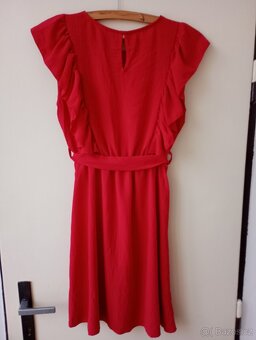Červene nové elegantní letní šaty vel.M - 5