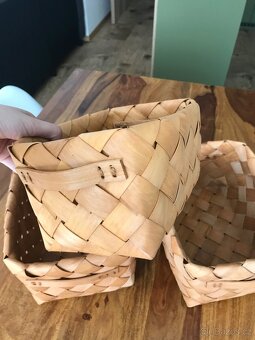 Dřevěné košíky s uchy 3ks - 5