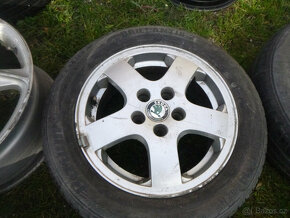 4x alu disky škoda (5x100) letní pneu 185/60 r14 - 5