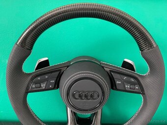 AUDI VOLANT KARBON - PERFOROVANA KOŽA - BIELE ŠITIE - 5