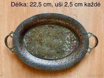 Mosazná sada - tác + 7 váziček - 5