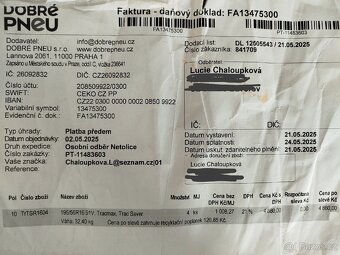 195/55 R16 91V PRODÁM NOVÉ PNEU - 5