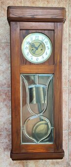 krásné zdobené secesní dvouzávažové hodiny - 5