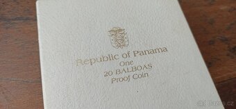 Panama 20 Balboas 1974 Proof v etui. - 5