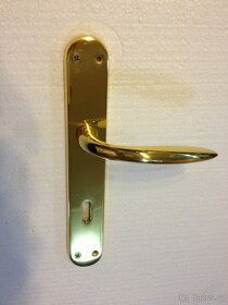 Dveřní klika / kování, zlatá lesk, rozteč 72mm /24ks - 5