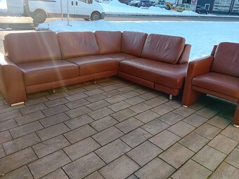 rohová, kožená sedací souprava, křeslo - 5