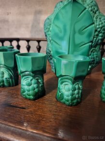 Art - deco Karafa z malachitového skla. - 5
