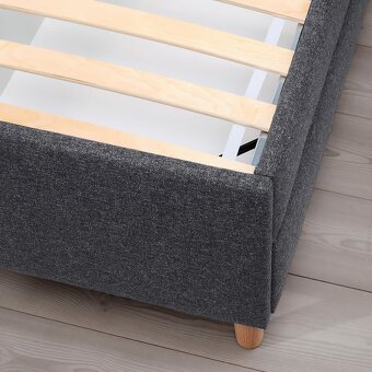 Čalouněná postel IKEA IDANÄS – tmavě šedá, s úlož. prostorem - 5