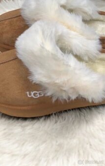 UGG pantofle Disquette světle hnědé-papuče s kožíškem ugg - 5