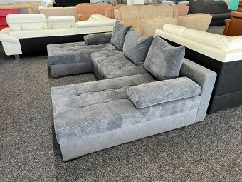 Sedací souprava tvaru U šedá - rozkládací - NEPOUŽITÁ - 5