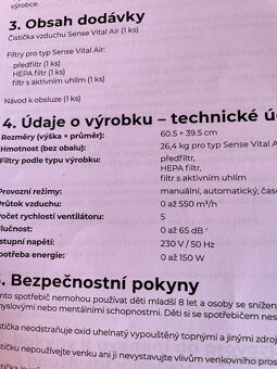 Čistička vzduchu Sense Vital air - 5