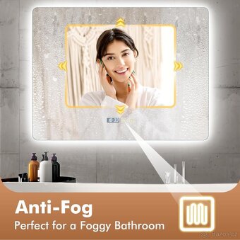 Nové Koupelnové zrcadlo s ohřevem osvětlením 800x600mm - 5