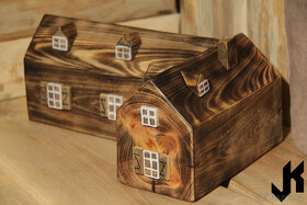 Dřevěný domeček atypický opálený, rohový statek AT039 - 5