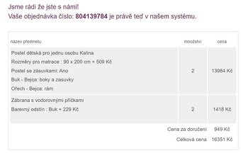 SLEVA Dřevěná dětská postel 90x200 - matrace zdarma - 5