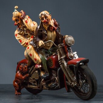 Klauni na motorce, motorka, klaun, šašek - 5