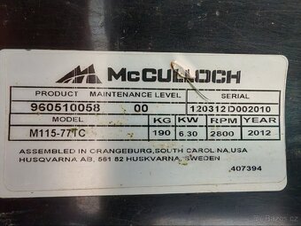 Zahradní traktor McCULLOCH M115-77TC - 5