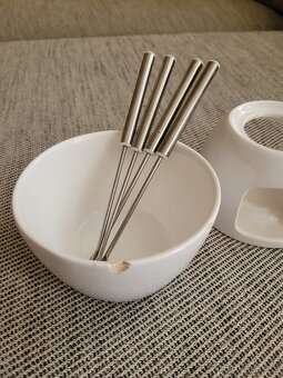 Keramická sada fondue s vidličkami zn. Akzo Nobel - 5
