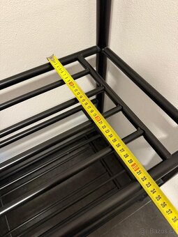 Věšáková stěna černá kovová 187x67x33 - 5