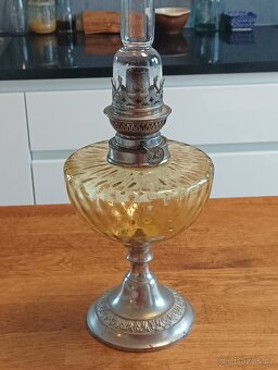 ART DECO STAROŽITNÁ PETROLEJOVÁ LAMPA UNIS PARIS KOLEM 1920 - 5