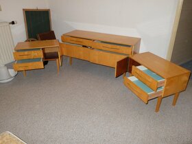 Retro Brusel skříňky stolky 60.léta 3 kusy - 5