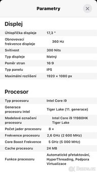 Herní notebook Rtx 3080, 64Gb RAM - 5