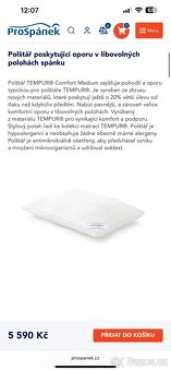 Tempur paměťové polštáře 2 kusy + ochranný povlak zdarma - 5
