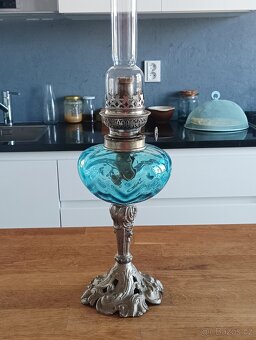 SECESNÍ STAROŽITNÁ PETROLEJKA GAUDARD,FRANCE1900–ART NOUVEAU - 5