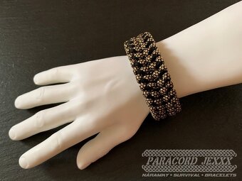 PARACORD náramek (19 cm) black - bronze - 5