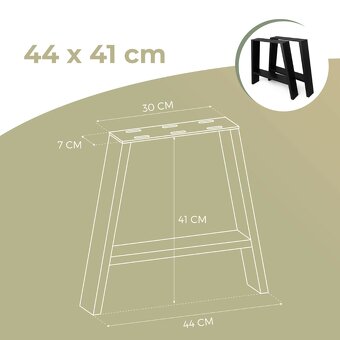 Kovové nohy na stůl ve tvaru A černé (2 ks v sadě) - 5