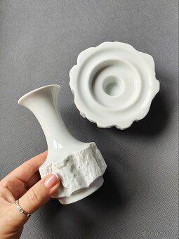 Sada neobvyklého porcelánu svícen+váza Bareuther Waldsassen - 5