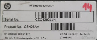 HP EliteDesk 800 G1, i5-4570, 8GB, HDD 500GB, W10#14 - 5