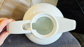 Porcelánová konvička Oxalis s nerezovým víčkem bílá - 5