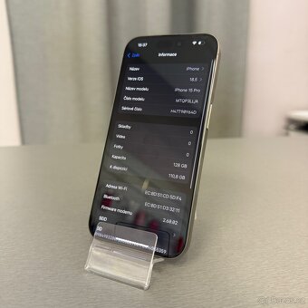 iPhone 15 Pro 128GB natural titan, 100% baterie, rok záruka - 5