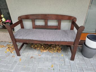 Dřevěná zahradní lavice + stůl REZERVACE - 5
