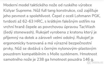 Nůž Kizlyar Supreme Dominus Lohmann PGK Steel - 5