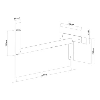 Anténní držák na zeď T, délka 50cm, výška 20cm, průměr 42mm - 5