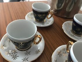 Porcelánová moka souprava, servis, kobalt, JSK Stružná - 5