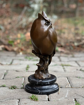 Bronzová socha soška Sova Kalous ušatý symbol moudrosti - 5